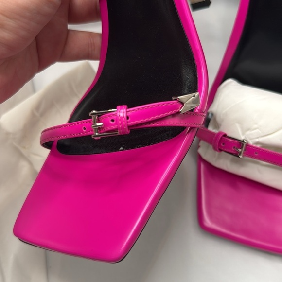 Versace Medusa Aevitas Hot Pink Stiletto Sandals Size 41/US 10 Strappy Heels NEW - Picture 10 of 13